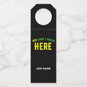 STYLISH MODERN CUSTOMIZABLE BLACK VERIFIED BRANDED BOTTLE TAG