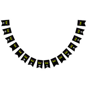 STYLISH MODERN CUSTOMIZABLE BLACK VERIFIED BRANDED BUNTING FLAGS