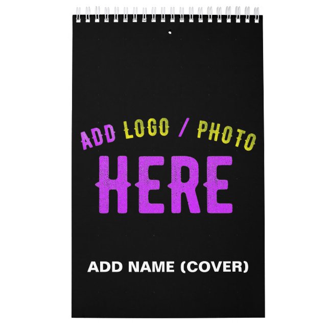 STYLISH MODERN CUSTOMIZABLE BLACK VERIFIED BRANDED CALENDAR (Cover)