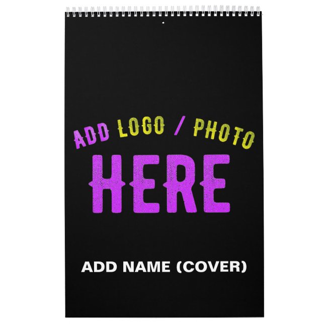 STYLISH MODERN CUSTOMIZABLE BLACK VERIFIED BRANDED CALENDAR (Cover)