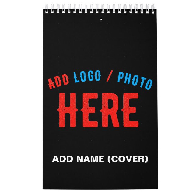 STYLISH MODERN CUSTOMIZABLE BLACK VERIFIED BRANDED CALENDAR (Cover)