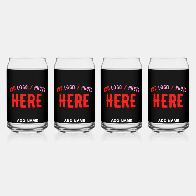 STYLISH MODERN CUSTOMIZABLE BLACK VERIFIED BRANDED CAN GLASS (Front)