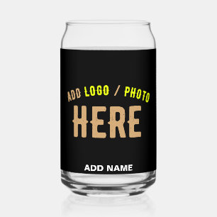 STYLISH MODERN CUSTOMIZABLE BLACK VERIFIED BRANDED CAN GLASS