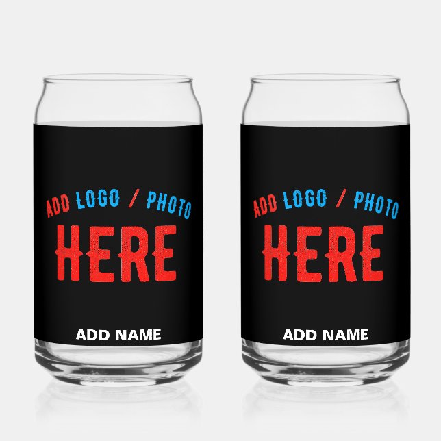 STYLISH MODERN CUSTOMIZABLE BLACK VERIFIED BRANDED CAN GLASS (Front)