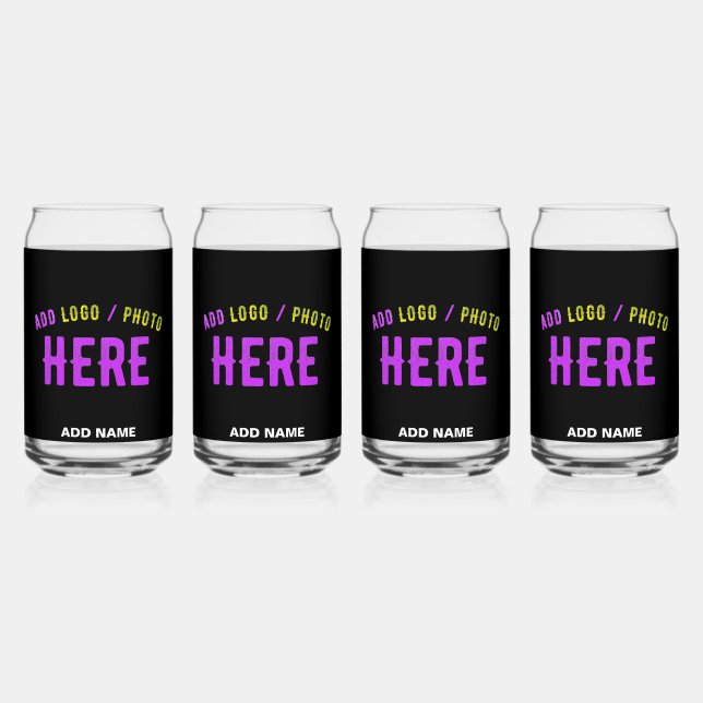 STYLISH MODERN CUSTOMIZABLE BLACK VERIFIED BRANDED CAN GLASS (Front)