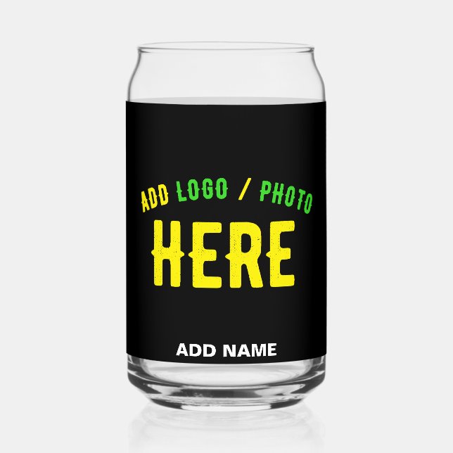 STYLISH MODERN CUSTOMIZABLE BLACK VERIFIED BRANDED CAN GLASS (Front)