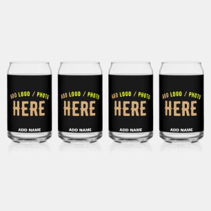 STYLISH MODERN CUSTOMIZABLE BLACK VERIFIED BRANDED CAN GLASS