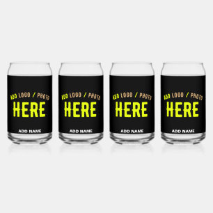 STYLISH MODERN CUSTOMIZABLE BLACK VERIFIED BRANDED CAN GLASS