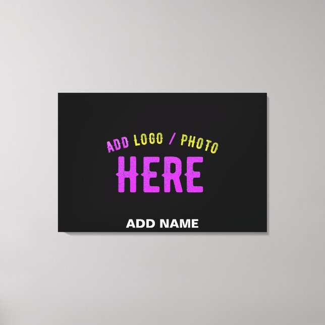STYLISH MODERN CUSTOMIZABLE BLACK VERIFIED BRANDED CANVAS PRINT (Front)