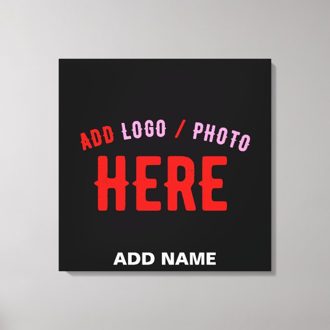 STYLISH MODERN CUSTOMIZABLE BLACK VERIFIED BRANDED CANVAS PRINT (Front)