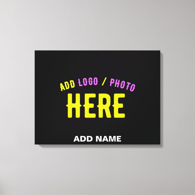 STYLISH MODERN CUSTOMIZABLE BLACK VERIFIED BRANDED CANVAS PRINT (Front)