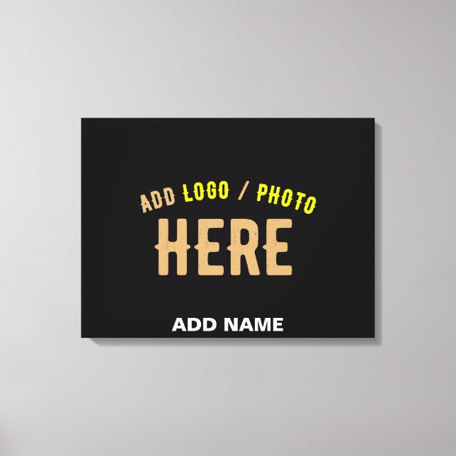 STYLISH MODERN CUSTOMIZABLE BLACK VERIFIED BRANDED CANVAS PRINT (Front)