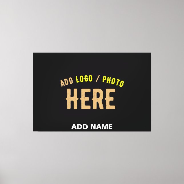 STYLISH MODERN CUSTOMIZABLE BLACK VERIFIED BRANDED CANVAS PRINT (Front)