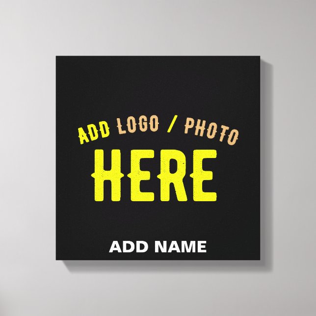 STYLISH MODERN CUSTOMIZABLE BLACK VERIFIED BRANDED CANVAS PRINT (Front)
