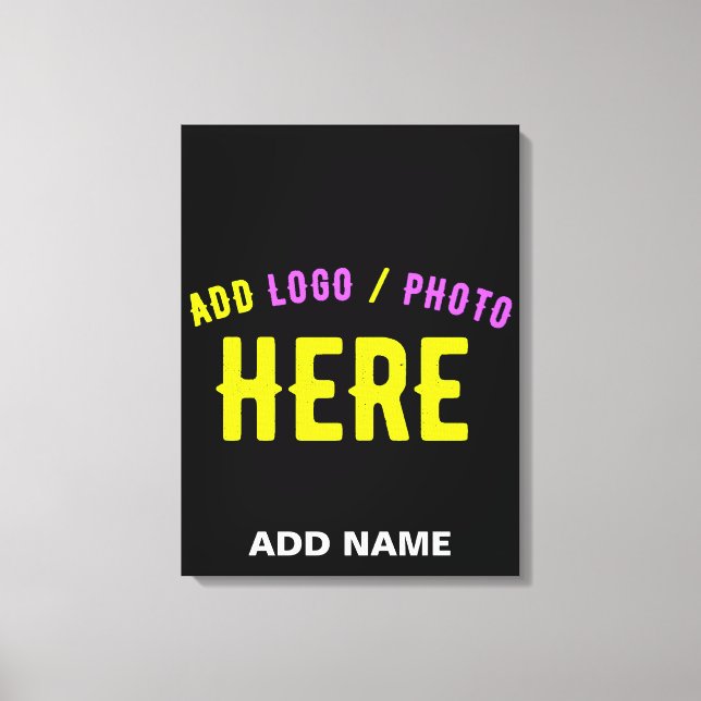 STYLISH MODERN CUSTOMIZABLE BLACK VERIFIED BRANDED CANVAS PRINT (Front)