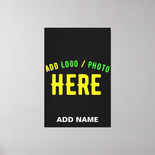 STYLISH MODERN CUSTOMIZABLE BLACK VERIFIED BRANDED CANVAS PRINT (Front)