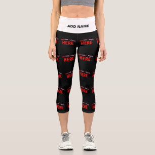 STYLISH MODERN CUSTOMIZABLE BLACK VERIFIED BRANDED CAPRI LEGGINGS