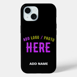 STYLISH MODERN CUSTOMIZABLE BLACK VERIFIED BRANDED iPhone 15 CASE