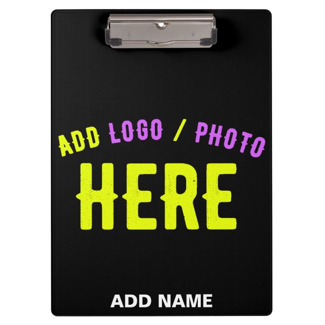 STYLISH MODERN CUSTOMIZABLE BLACK VERIFIED BRANDED CLIPBOARD (Front)