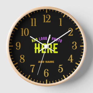 STYLISH MODERN CUSTOMIZABLE BLACK VERIFIED BRANDED CLOCK