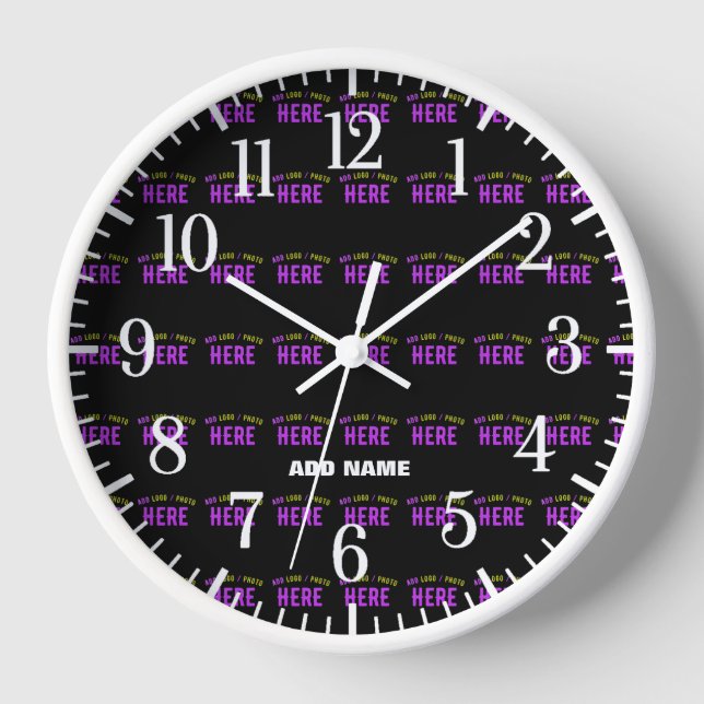 STYLISH MODERN CUSTOMIZABLE BLACK VERIFIED BRANDED CLOCK (Front)
