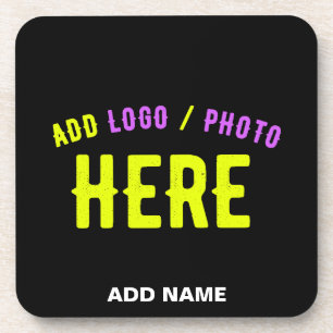 STYLISH MODERN CUSTOMIZABLE BLACK VERIFIED BRANDED COASTER