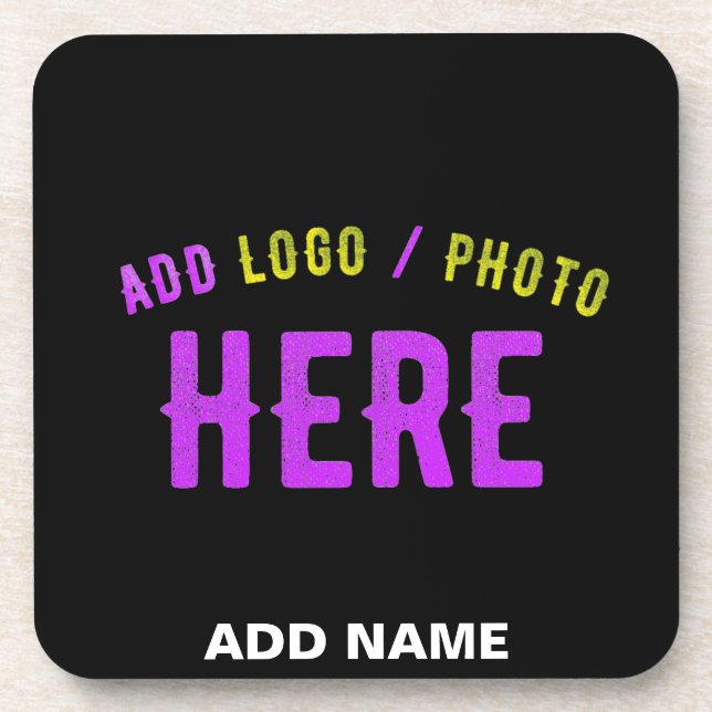 STYLISH MODERN CUSTOMIZABLE BLACK VERIFIED BRANDED COASTER (Front)