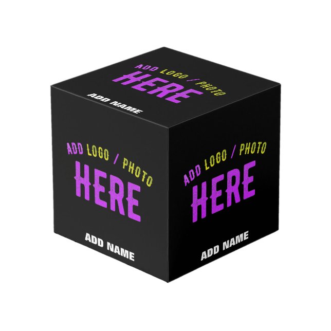 STYLISH MODERN CUSTOMIZABLE BLACK VERIFIED BRANDED CUBE (Front Angled)