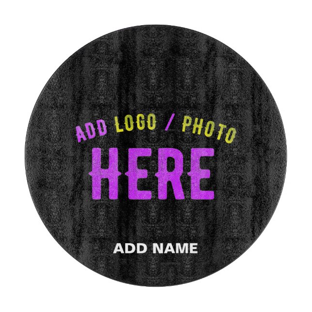 STYLISH MODERN CUSTOMIZABLE BLACK VERIFIED BRANDED CUTTING BOARD (Front)