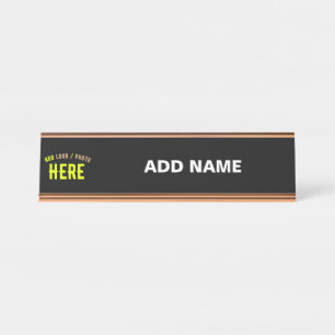 STYLISH MODERN CUSTOMIZABLE BLACK VERIFIED BRANDED DESK NAME PLATE
