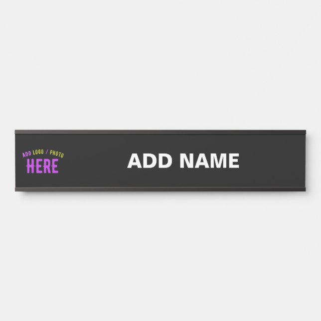 STYLISH MODERN CUSTOMIZABLE BLACK VERIFIED BRANDED DOOR SIGN (Front)