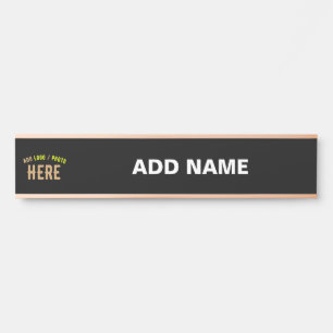 STYLISH MODERN CUSTOMIZABLE BLACK VERIFIED BRANDED DOOR SIGN
