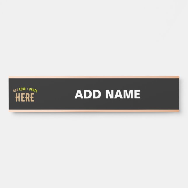 STYLISH MODERN CUSTOMIZABLE BLACK VERIFIED BRANDED DOOR SIGN (Front)
