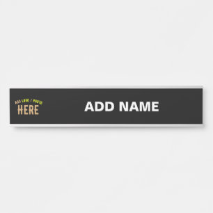 STYLISH MODERN CUSTOMIZABLE BLACK VERIFIED BRANDED DOOR SIGN