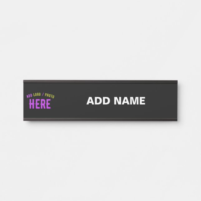 STYLISH MODERN CUSTOMIZABLE BLACK VERIFIED BRANDED DOOR SIGN (Front)