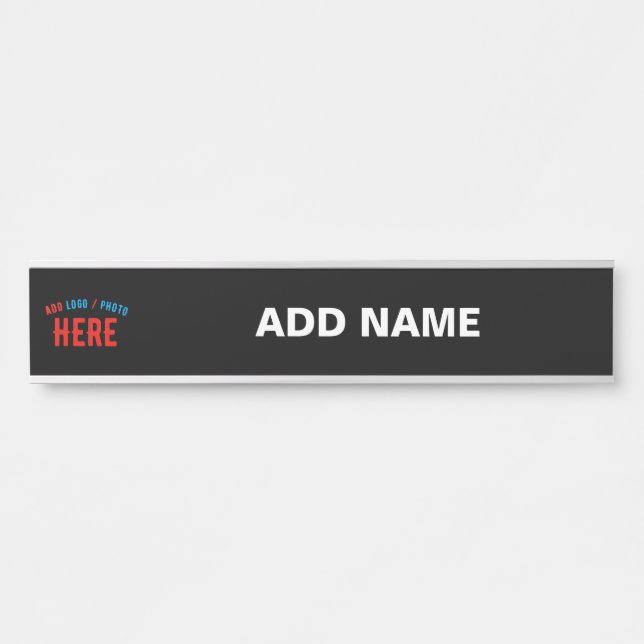 STYLISH MODERN CUSTOMIZABLE BLACK VERIFIED BRANDED DOOR SIGN (Front)
