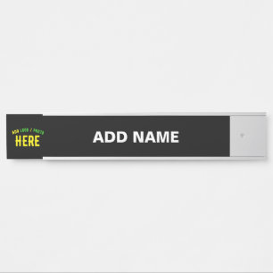 STYLISH MODERN CUSTOMIZABLE BLACK VERIFIED BRANDED DOOR SIGN