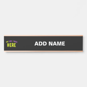 STYLISH MODERN CUSTOMIZABLE BLACK VERIFIED BRANDED DOOR SIGN