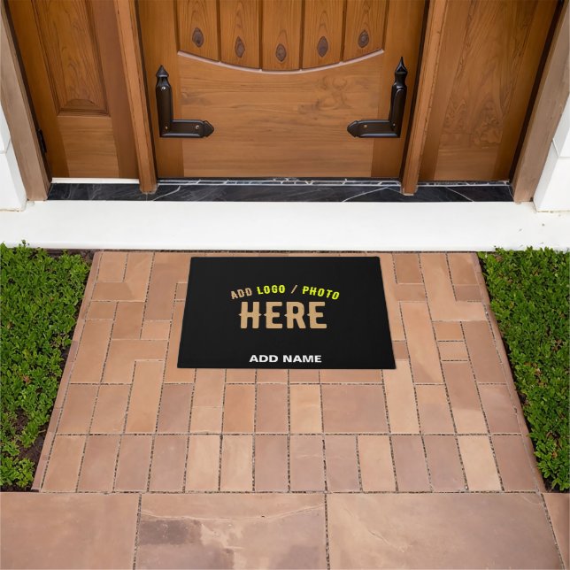 STYLISH MODERN CUSTOMIZABLE BLACK VERIFIED BRANDED DOORMAT (Outdoor)