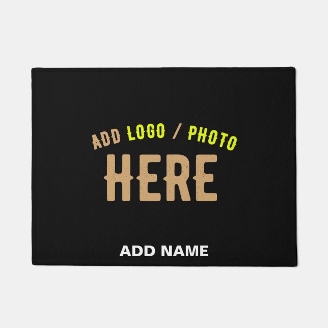 STYLISH MODERN CUSTOMIZABLE BLACK VERIFIED BRANDED DOORMAT (Front)
