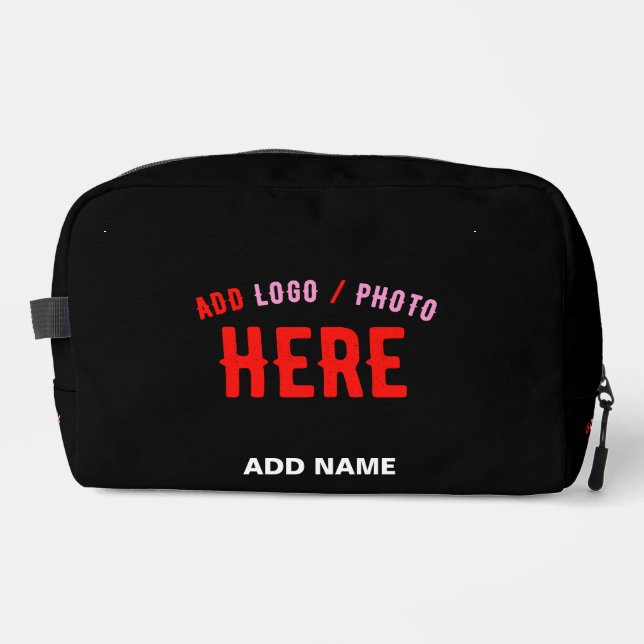 STYLISH MODERN CUSTOMIZABLE BLACK VERIFIED BRANDED DOPP KIT (Front)