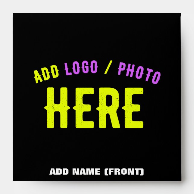 STYLISH MODERN CUSTOMIZABLE BLACK VERIFIED BRANDED ENVELOPE (Front)