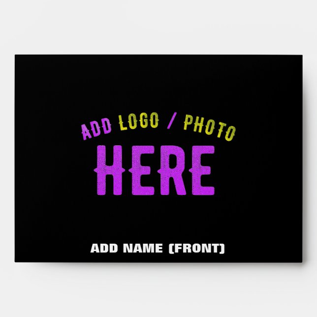 STYLISH MODERN CUSTOMIZABLE BLACK VERIFIED BRANDED ENVELOPE (Front)