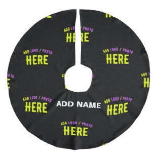 STYLISH MODERN CUSTOMIZABLE BLACK VERIFIED BRANDED FAUX LINEN TREE SKIRT