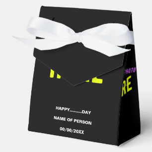 STYLISH MODERN CUSTOMIZABLE BLACK VERIFIED BRANDED FAVOR BOX