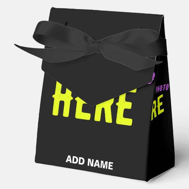 STYLISH MODERN CUSTOMIZABLE BLACK VERIFIED BRANDED FAVOR BOX (Front)