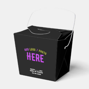 STYLISH MODERN CUSTOMIZABLE BLACK VERIFIED BRANDED FAVOR BOX