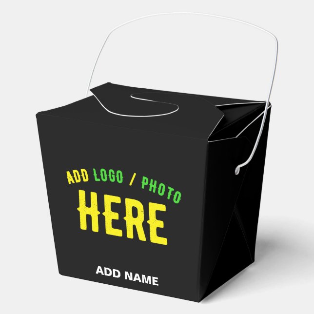STYLISH MODERN CUSTOMIZABLE BLACK VERIFIED BRANDED FAVOR BOX (Front)