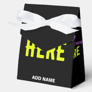 STYLISH MODERN CUSTOMIZABLE BLACK VERIFIED BRANDED FAVOR BOX