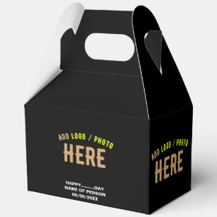 STYLISH MODERN CUSTOMIZABLE BLACK VERIFIED BRANDED FAVOR BOX